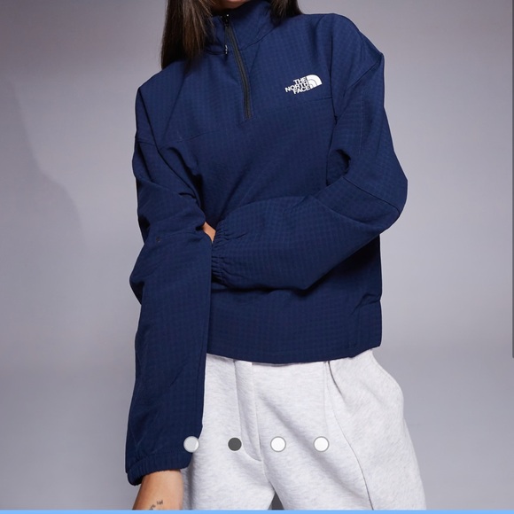 North Face Tekware Grid Ladies Quarter Zip-Up Jacket Navy Blue Siz Xl - Picture 3 of 15